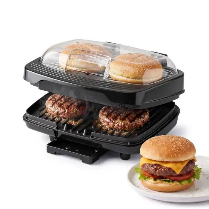 Kitchencook - Kburger - Grill à Hamburgers - 1000 W - Double Plaque
