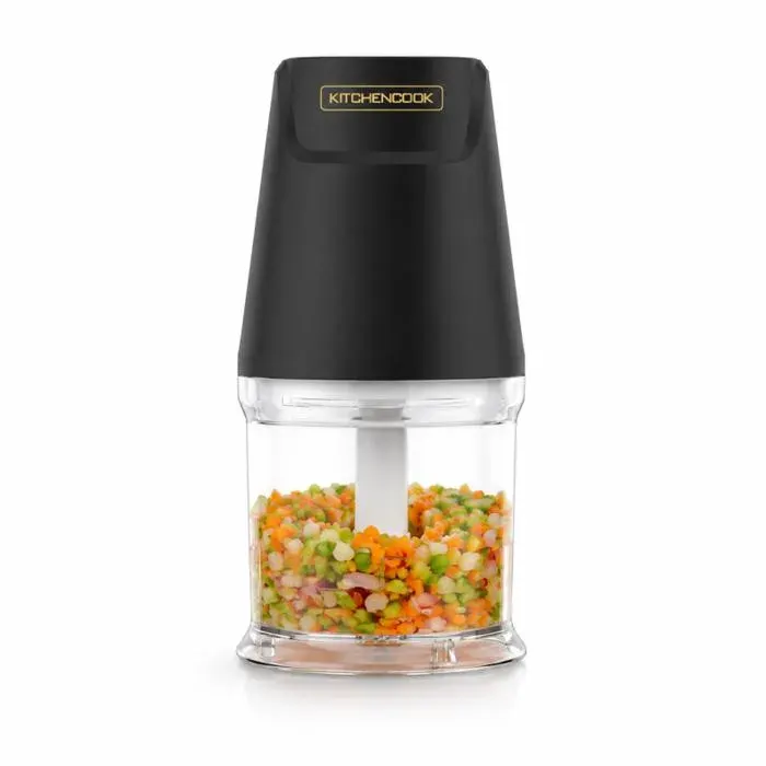 Kitchencook - Matt Pod - Noir - Mini Hachoir - 300 W - 2 Lames Inox