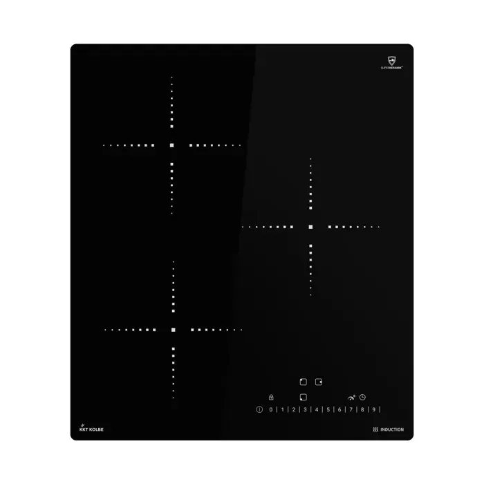KKT KOLBE Plaque à induction 50 cm 55 kW 3 zones SUPERKERAMIK 9 niveaux Commandes tactiles Sécurité enfant IH84500RL