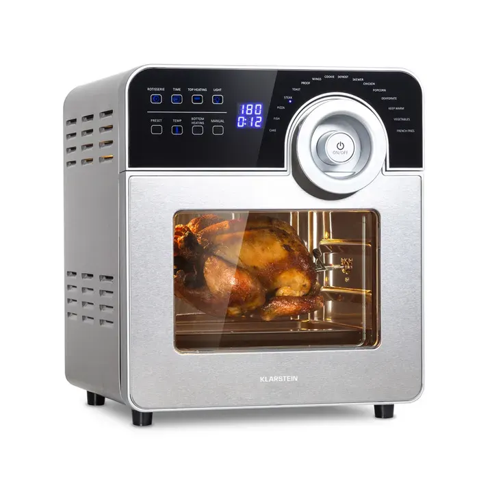 Klarstein AeroVital Cube Chef Friteuse à air chaud 1700 W 14 litres 16 programmes Chaleur de dessus et de dessous