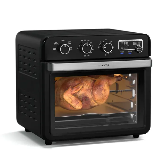 Klarstein Air Glaze friteuse à air chaud 2000 watts 34 litres fenêtre panoramique set daccessoires inclus