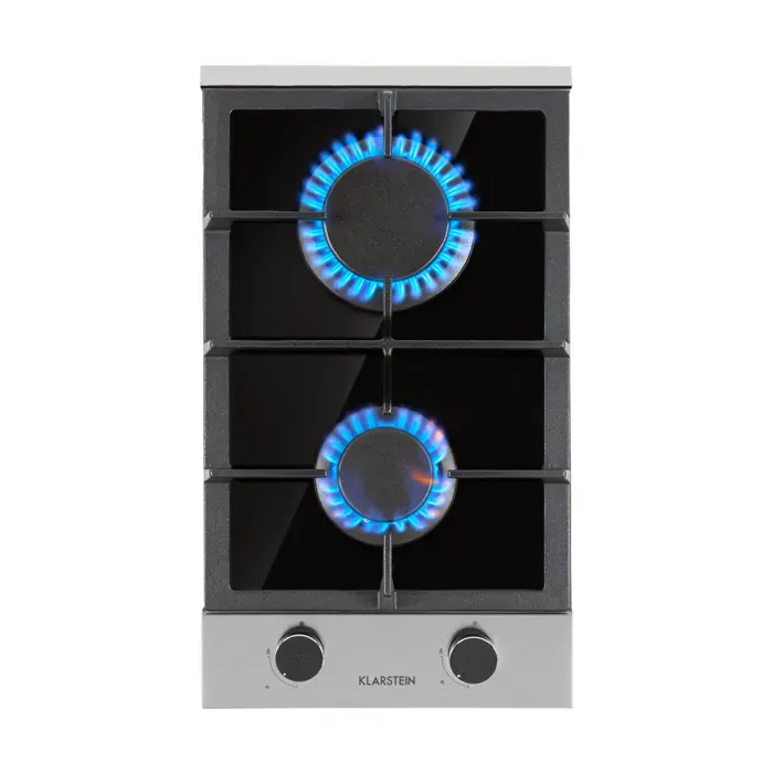 Klarstein Alchemist Domino plaque de cuisson gaz 2 feux brûleur aluminium vitrocéramique