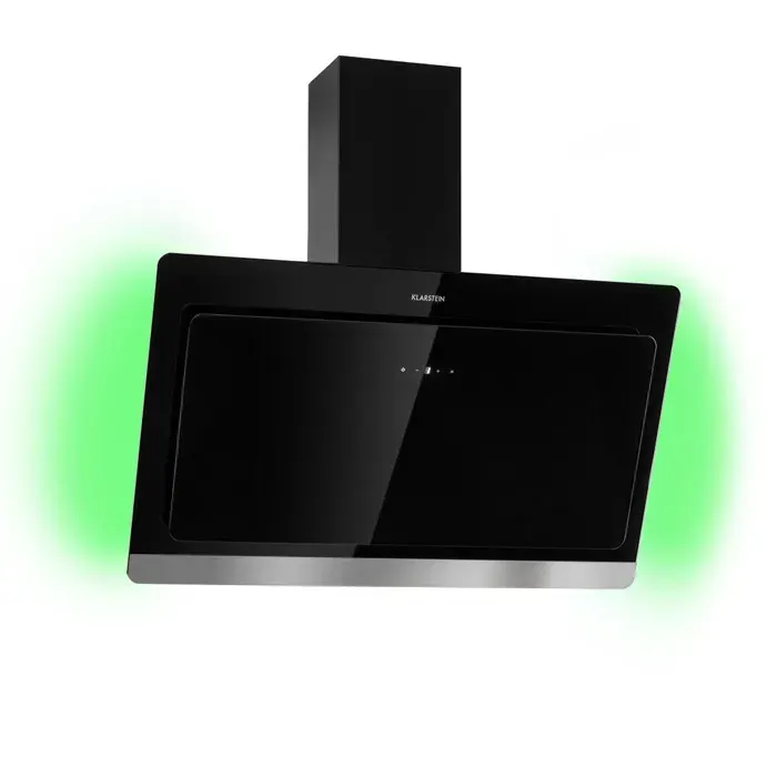 Klarstein Aurora Eco 90 Hotte aspirante 585 m³/h 90 cm sans tête Lumière dambiance CEE A+