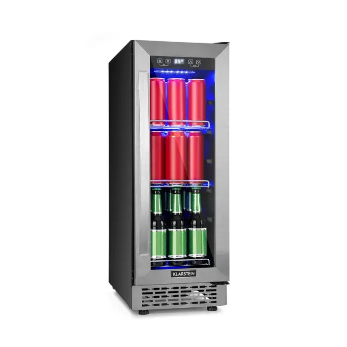 Klarstein Beerlager 56 Réfrigérateur à boissons 56 L 20 bt Porte vitrée Panneau de commande tactile Acier inoxydable