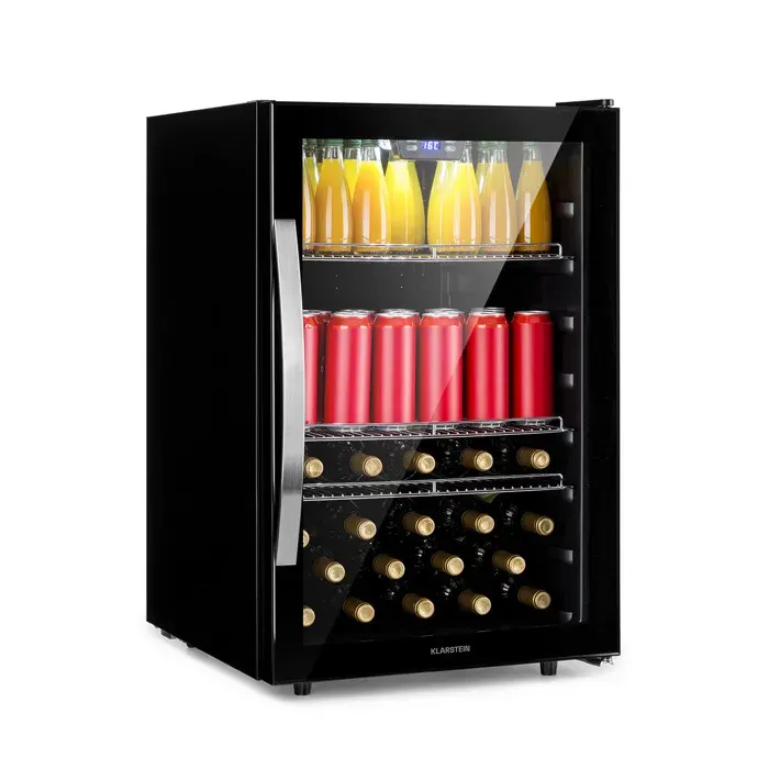 Klarstein Beersafe 5XL Réfrigérateur 147 litres 3 clayettes Porte vitrée panoramique Acier inoxydable