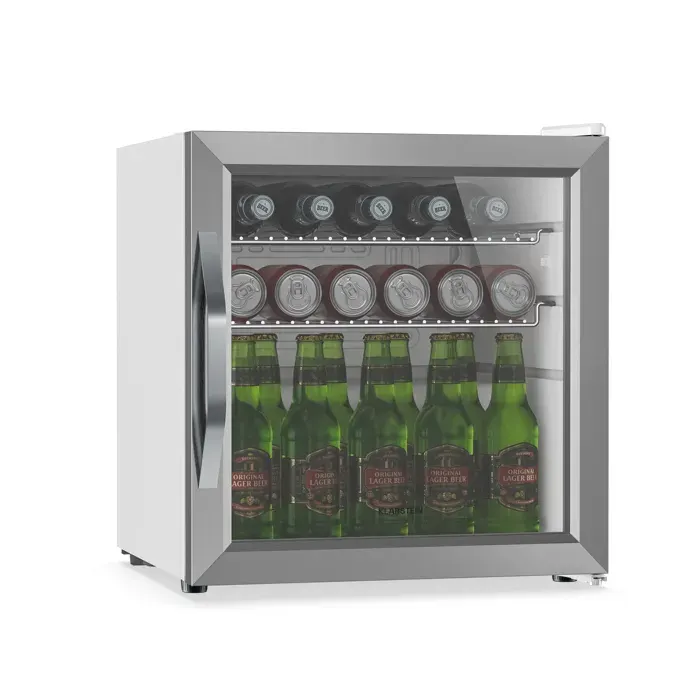 Klarstein Beersafe réfrigérateur à boissons avec porte en verre 44 x 48 cm éclairage intérieur LED argent-blanc