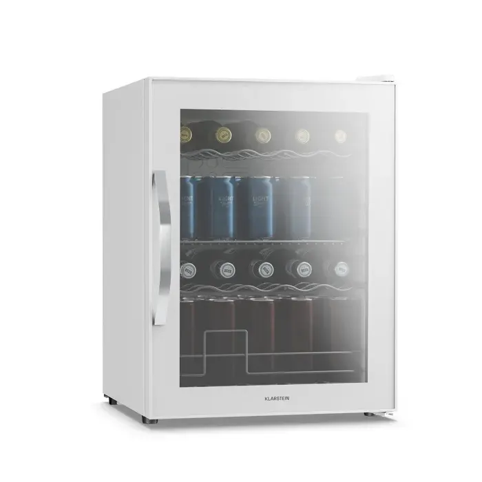 Klarstein Beersafe réfrigérateur à boissons avec porte en verre miroir 64 x 48 cm 85 W 60 litres Blanc