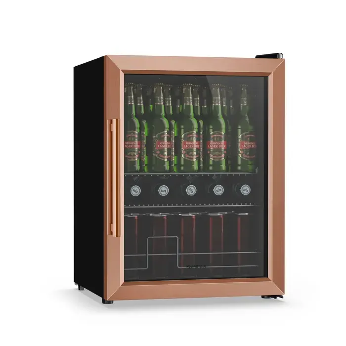 Klarstein Beersafe réfrigérateur à boissons avec porte vitrée 64 x 48 cm 60 litres 85 W Cuivre/Noir