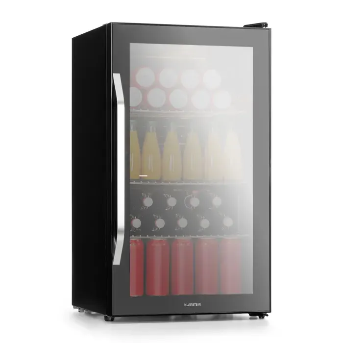 Klarstein Beersafe XXL Onyx Réfrigérateur 80 litres 3 clayettes Porte en verre panoramique