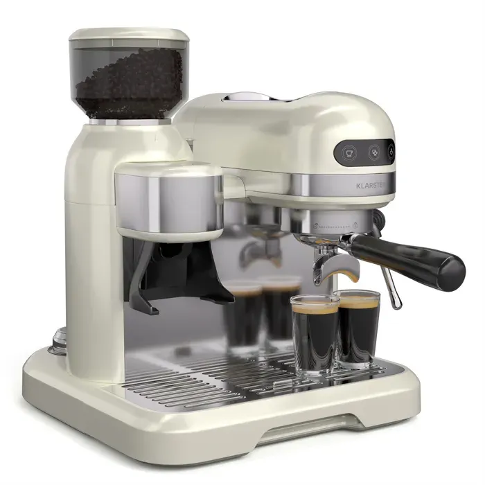 Klarstein Bella Café Machine à expresso Vintage Broyeur 19 bars Mousse de lait 2 tasses 1550 W