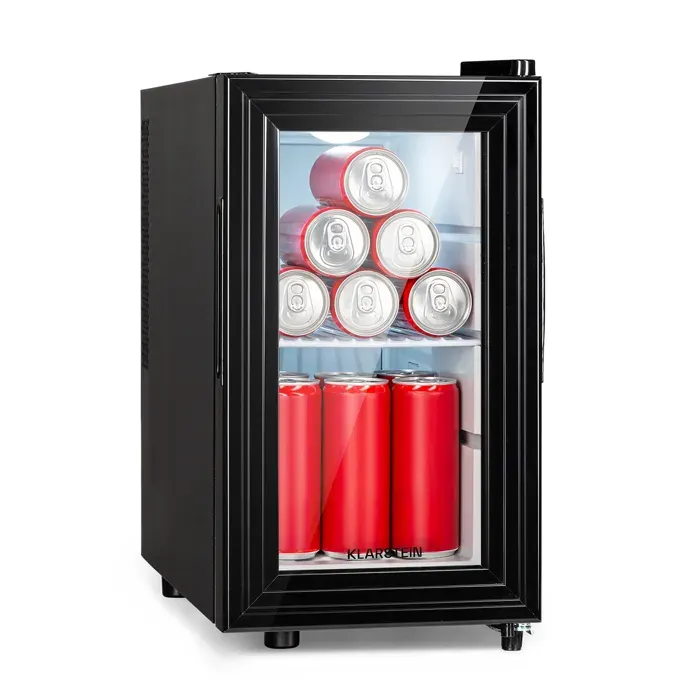 Klarstein Brooklyn 23 Slim Réfrigérateur LED clayette en plastique Porte vitrée