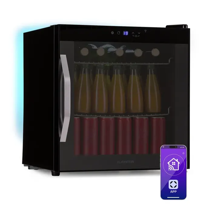 Klarstein Coachella 50 Onyx réfrigérateur 47 litres Fonction WiFi Rétroéclairage