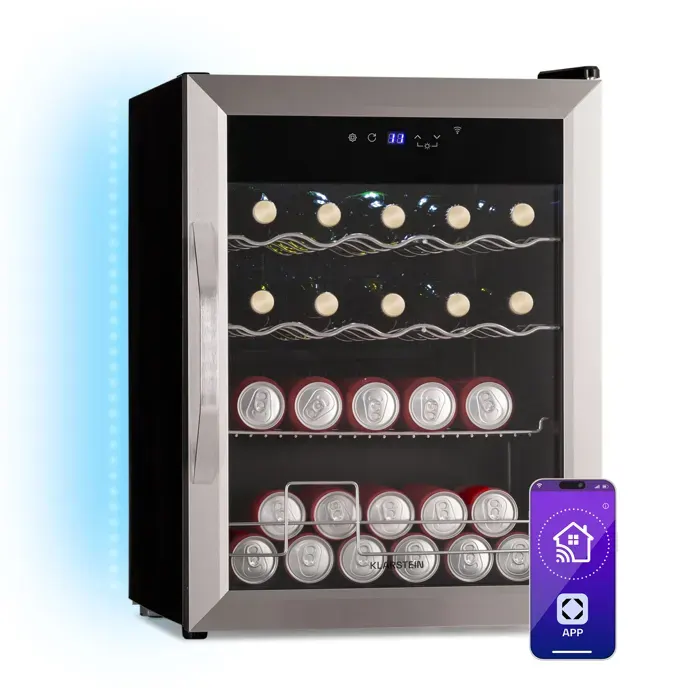 Klarstein Coachella 60 Smart Réfrigérateur à boissons Commande par WiFi Design en acier inoxydable 60 L
