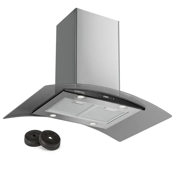 Klarstein Colette Hotte aspirante îlot 90cm 601 m³/h Classe A - inox argent