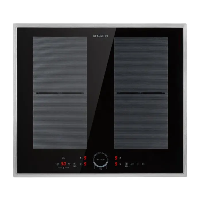 Klarstein Delicatessa 60 Prime table de cuisson à induction 4 Zones 7000W minuterie noire