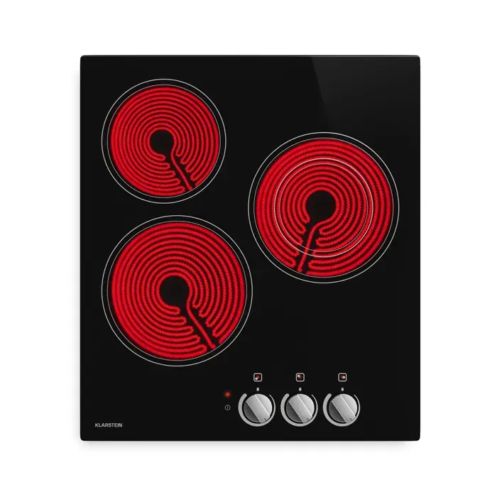 Klarstein EasyCook plaque vitrocéramique 3 zones de cuisson 4700 W 11 niveaux de puissance 45 cm