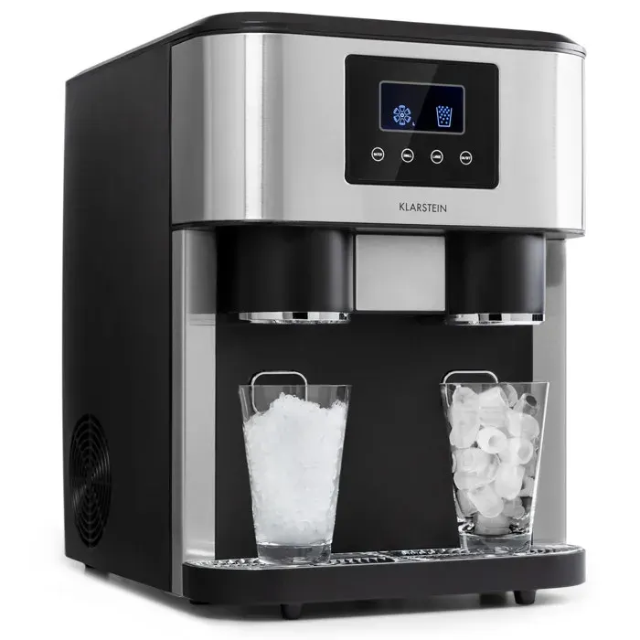 Klarstein Eiszeit Crush Machine à glaçons 15kg/24h 2 tailles de cubes - Argent