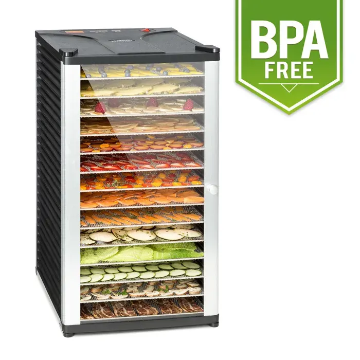 Klarstein Fruit Jerky 14 déshydrateur alimentaire 1000 W 30 à 70 °C 14 étagères minuterie affichage LCD