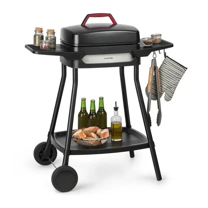 Klarstein Gatsby Grill électrique 2000W 4 pieds acier inox -noir
