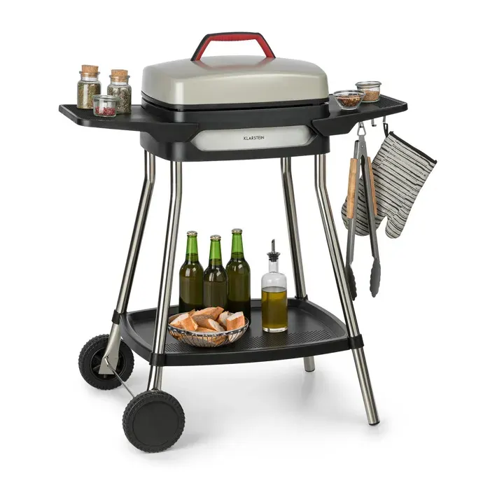 Klarstein Gatsby Grill électrique 2000W revêtement antiadhésif - beige & noir