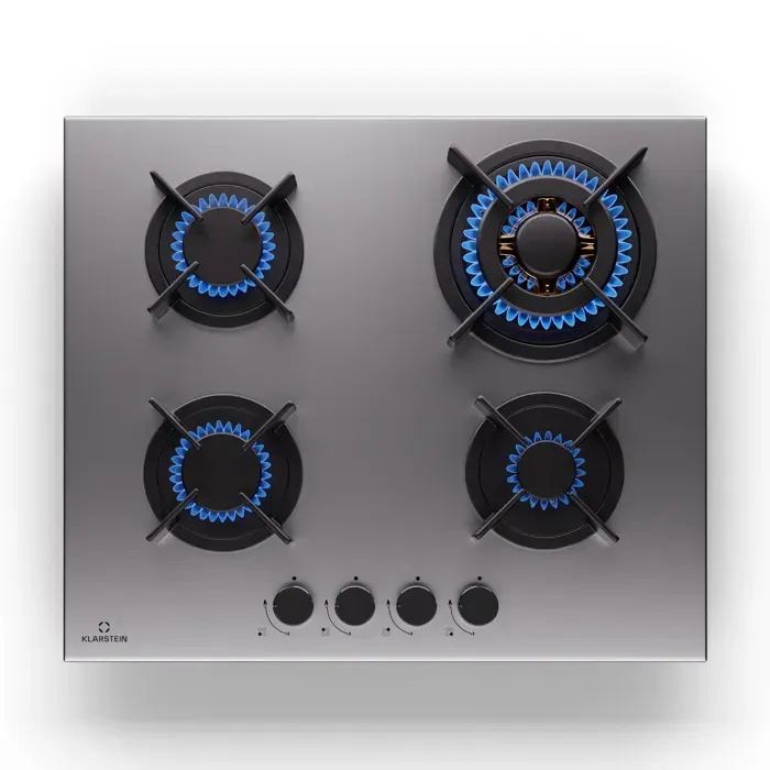 Klarstein Goldflame 4 plaque de cuisson gaz 4 feux autonome gaz naturel/propane acier inoxydable