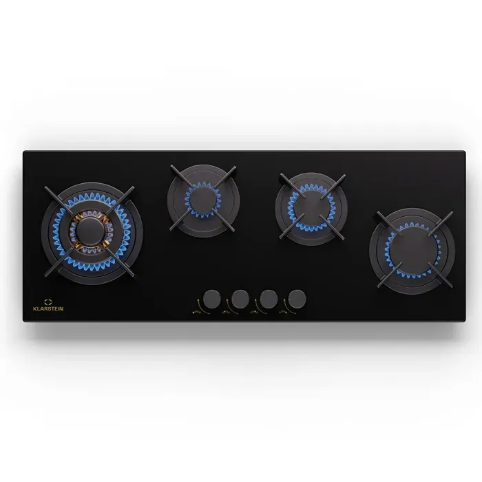 Klarstein Goldflame 4 Slim table de cuisson à gaz 4 feux acier inoxydable