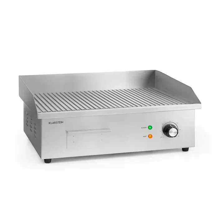 Klarstein Grillmeile 3000R Pro barbecue électrique 3000 W plaque de cuisson rainurée 54.5 x 35cm