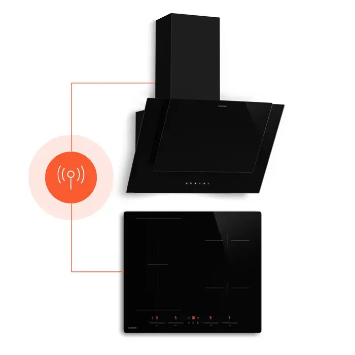 Klarstein HaloSync plaque à induction et hotte aspirante 4 zones de cuisson 8400 W 632 m³/h 60 cm