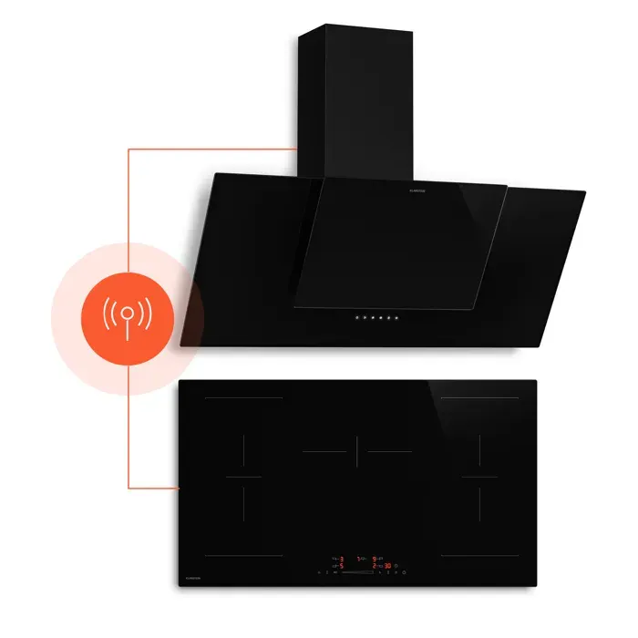 Klarstein HaloSync plaque à induction et hotte aspirante 5 zones de cuisson 11 400 W 632 m³/h 90 cm