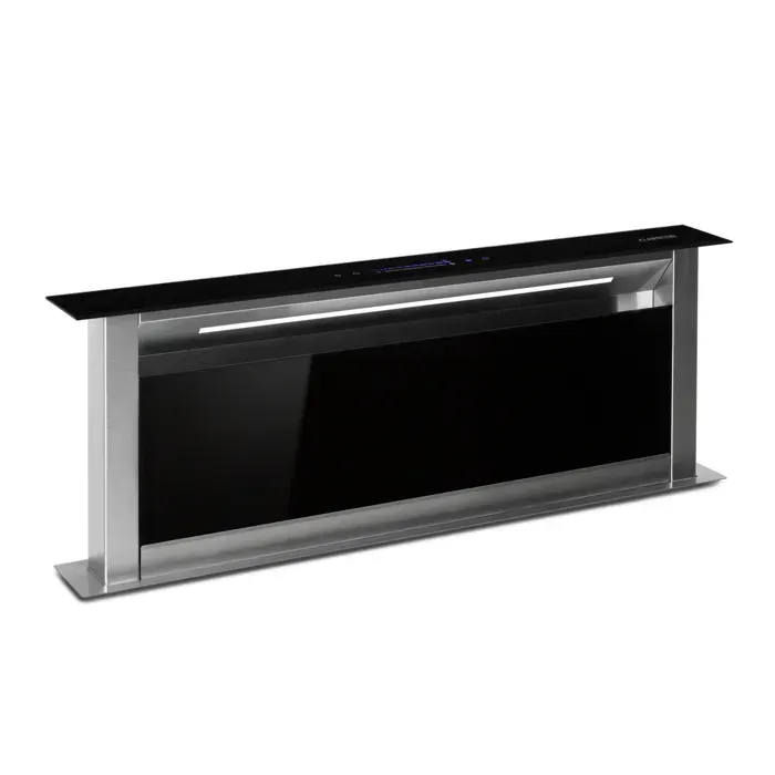 Klarstein Hotte aspirante Royal Flush Eco 90 cm 576 m³-h A+ Hotte escamotable plan de travail Noir et Gris