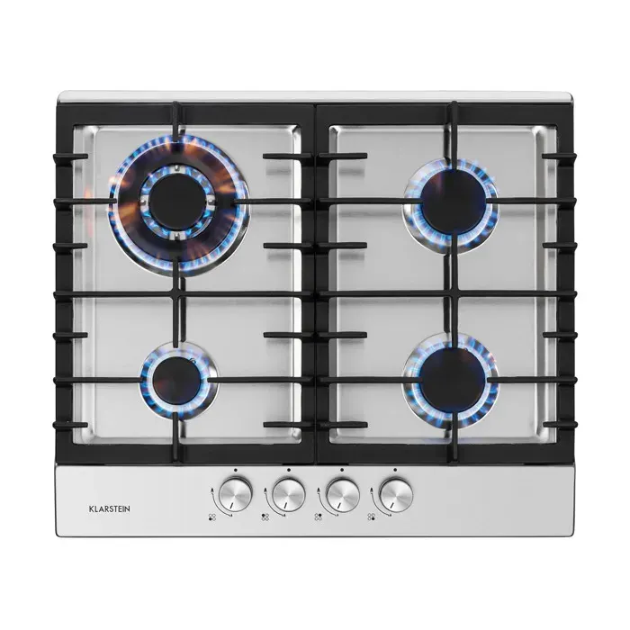 Klarstein Ignito 4 Table de cuisson à gaz 4 zones 4 brûleurs - Inox argent