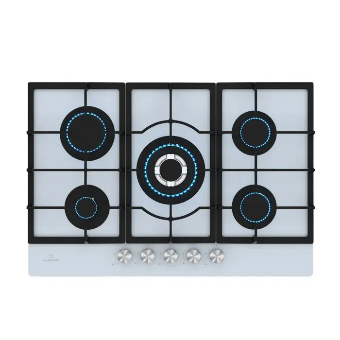 Klarstein Ignito 5 zones Table de cuisson à gaz 5 brûleurs électrique Allumage Wok pour gaz liquide ou naturel