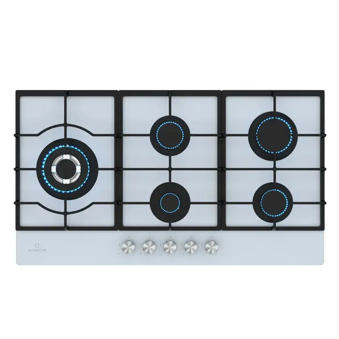 Klarstein Ignito Chef Edition Table de cuisson à gaz 5 brûleurs électrique Allumage Wok pour gaz liquide ou naturel