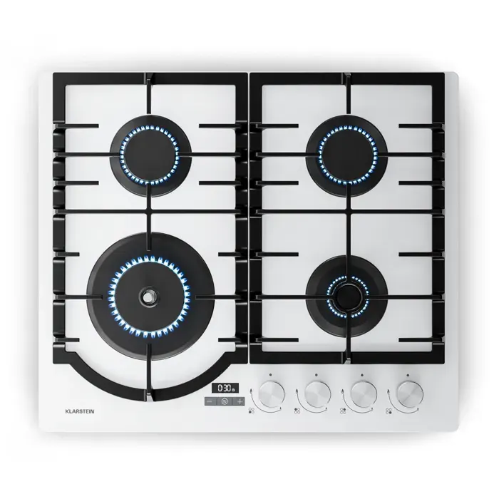 Klarstein Ignito plaque de cuisson gaz 8 kW supports en fonte minuterie régulation de la température