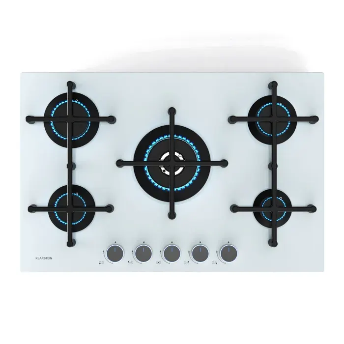 Klarstein Illuminosa 5 plaque de cuisson gaz 5 feux brûleur Sabaf vitrocéramique