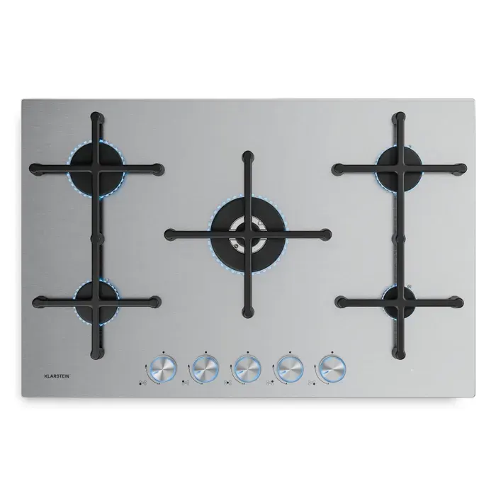 Klarstein Illuminosa 5 plaque de cuisson gaz 5 feux brûleurs Sabaf inox