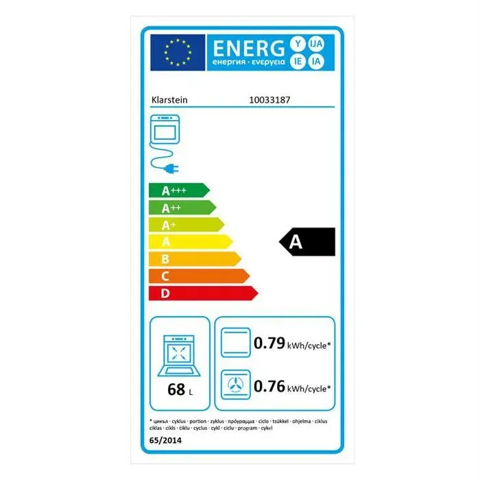 Klarstein Kalahari Ignito Four encastrable Electrique / Gaz 68 L noir inox