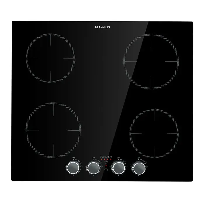 Klarstein Kochheld plaque à induction double 6000W réglage avec bouton rotatif verre noire