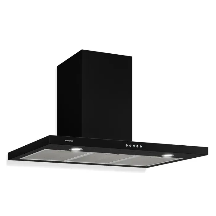 Klarstein Limelight Hotte murale aspirante 90cm 639 m³/h classe A++ - noir