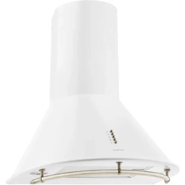 Klarstein Lumio - Hotte murale aspirante style rétro avec rail pour accrocher ustensiles (acier 60cm 430m³) - blanc