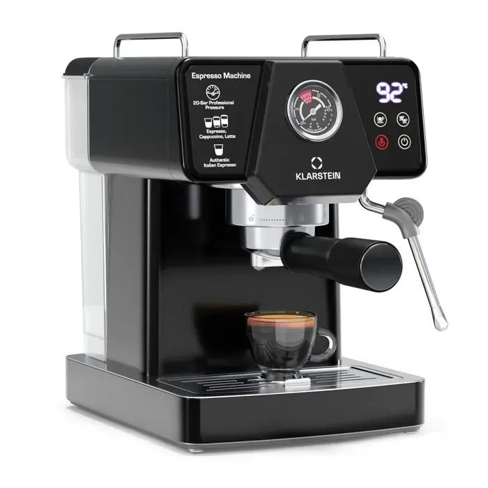 Klarstein Machine à expresso Libeica 1350 W 19 bars tactile acier inoxydable affichage de la température et de la pression