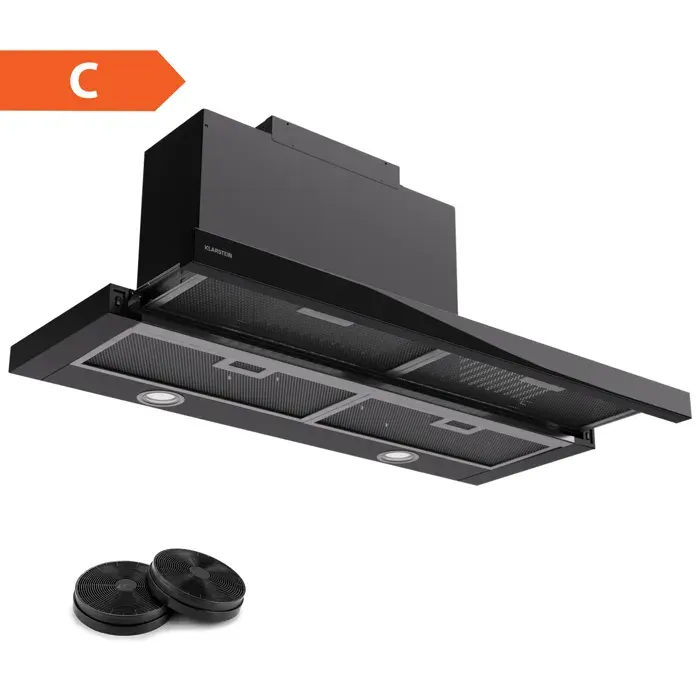 Klarstein Mariana 90 Neo hotte plate 491 m³/h extraction/recyclage LED EEK C