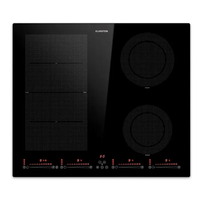 Klarstein Masterzone 60 Hybrid Table de cuisson à indiction encastrée 4 zones Flexibles ThermoBoost Smart Flex 9600 Watts