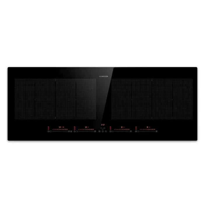 Klarstein Masterzone Slim 90cm 2 Zones Flexibles Plaque à Induction 4 Feux Noir