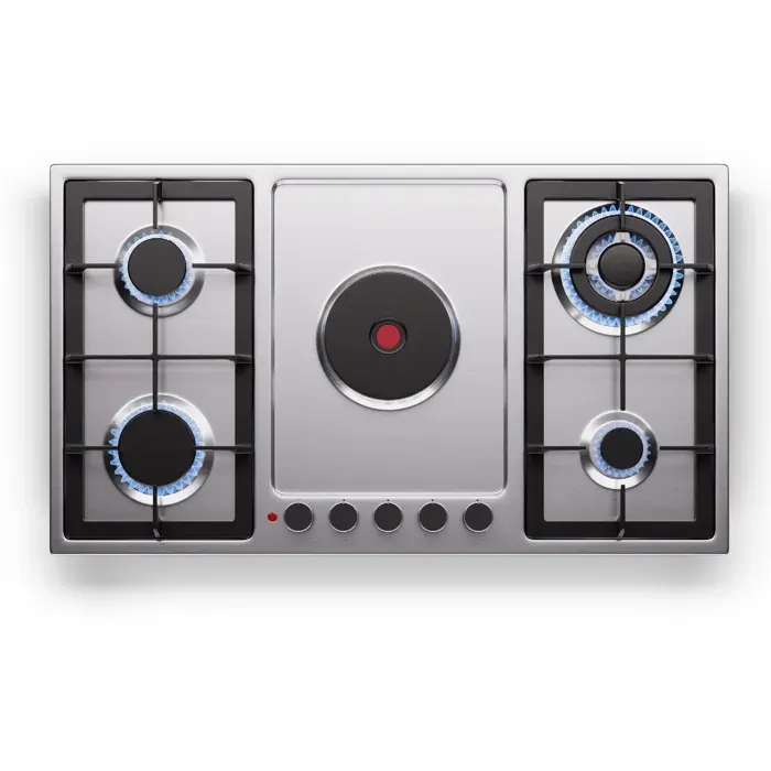 Klarstein MultiChef 5 Hot Plate table de cuisson électrique et gaz 5 zones de cuisson 4 feux gaz 1 plaque électrique