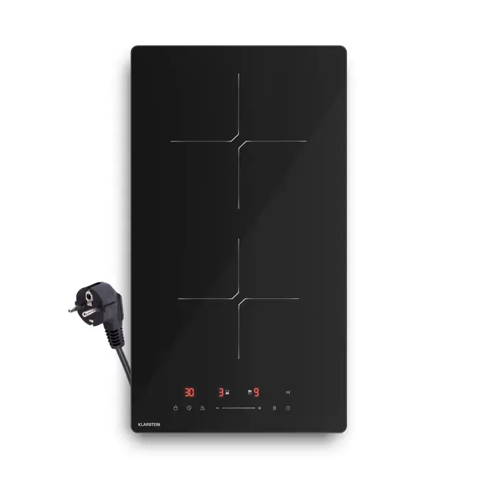 Klarstein PowerGlide plaque à induction Moderne compacte et puissante 2 zones de cuisson 3500 W 30 cm
