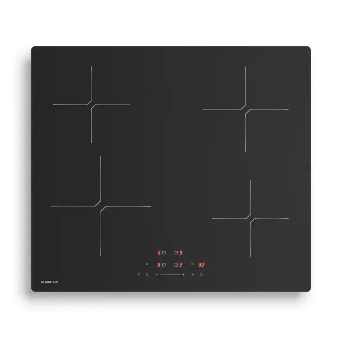 Klarstein PowerGlide plaque à induction Surface résistante aux rayures 4 zones de cuisson 7400 W 60 cm