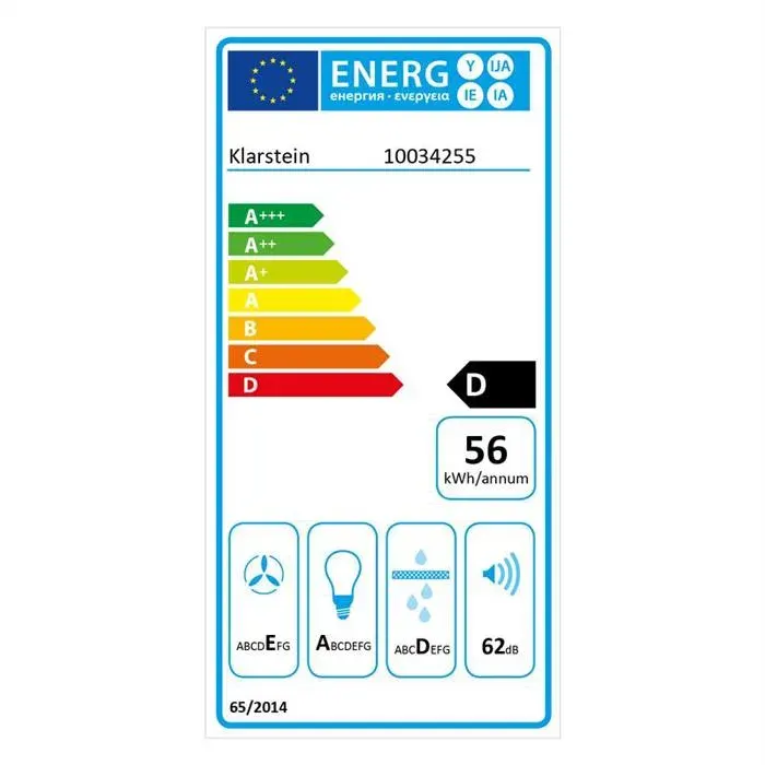 Klarstein Simplica Hotte aspirante encastrable 52 cm 440 m³ / h LED inox argent