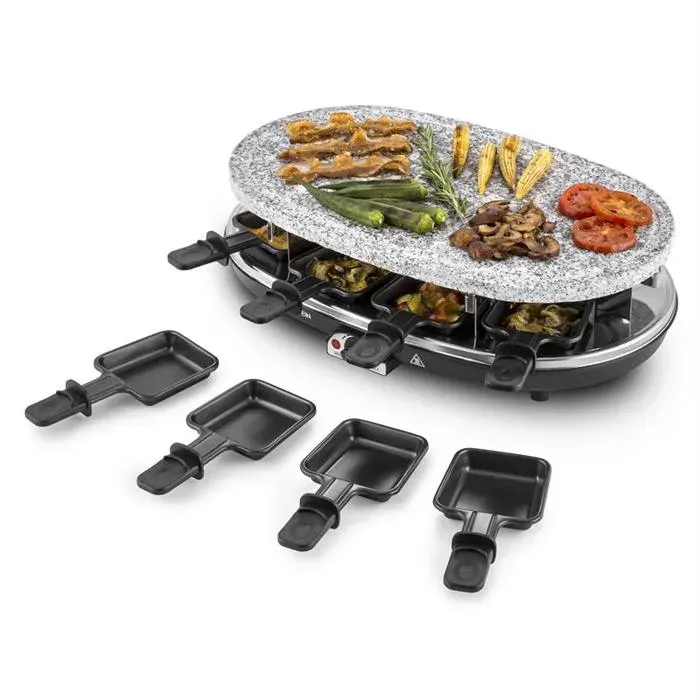 Klarstein Steaklette Raclette-grill 1500 W Pierre naturelle 8 personnes