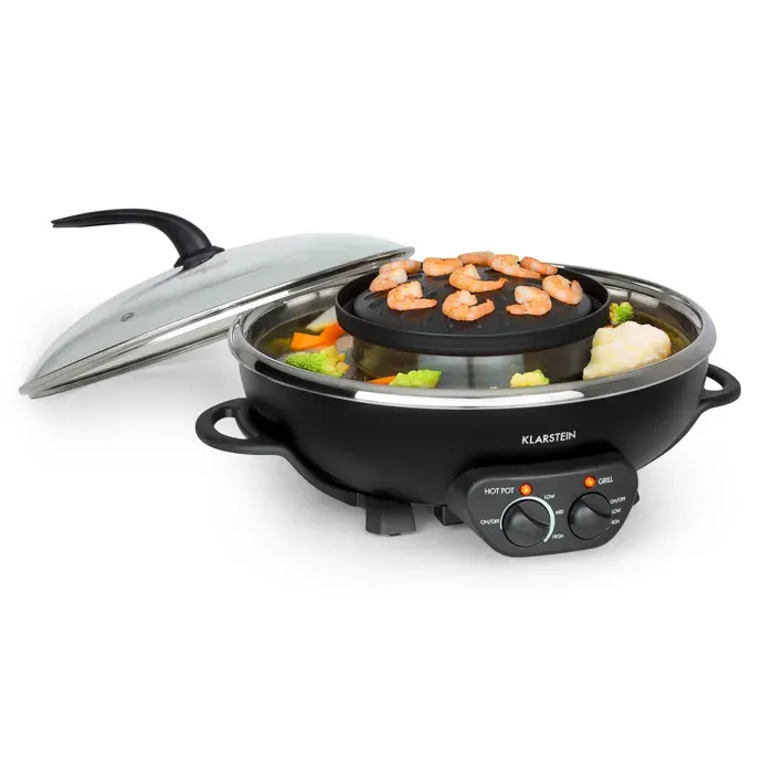 Klarstein Szechuan 2-en-1Hot Pot et plaque à grillades 5l 1350 / 600 W noir